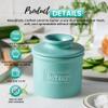 Butter Bell - The Original Butter Bell crock by L Tremain, a Countertop French Ceramic Butter Dish Keeper for Spreadable Butter, Caf Matte Collection, Aqua view 4
