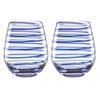 Kate Spade New York Charlotte Street 2Pc Stemless Wine Glass, 2 Count (Pack of 1), Blue view 1