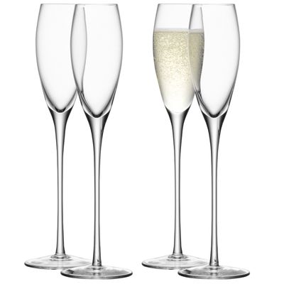 LSA International Wine Champagne Flute (4 Pack), 5.4 fl. oz., Clear