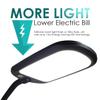 HomeConcept Slim Design LED Bright Reader Natural Daylight Full Spectrum Desk Lamp Black view 3