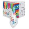 Multicolor Rainbow Ribbons Birthday Plastic Rectangular Table Cover (54" x 84"), Chic Design & Reusable - Perfect For Parties & Celebrations, Pack Of 1 view 1
