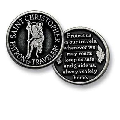 Cathedral Art Saint Christopher Pocket Token, 1-Inch,White, Sand