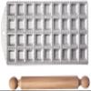 Eppicotispai 36 Holes Aluminum Square Ravioli Maker with Rolling Pin view 1