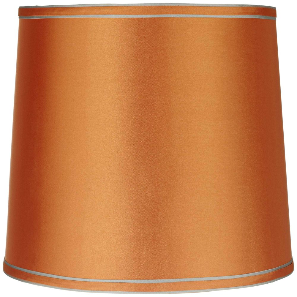 Sydnee Satin Orange Large Drum Lamp Shade 14" Top x 16" Bottom x 11" Slant x 11" High (Spider) Replacement with Harp and Finial - Springcrest