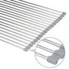 Hhyn Roll Up Dish Drying Rack 20.5"(L) x 13.8"(W) - Stainless Steel and Silicone Dish Drying Mat Over The Sink Foldable Drain Rack Multipurpose Dish Drainer Extra Large, Gray view 4