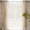 Flber Macrame Curtain Macrame Wall Hanging Macram Handwoven Boho Wedding Backdrop Kitchen Curtains,52" Wx56 H view 1