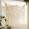 Flber Macrame Curtain Macrame Wall Hanging Macram Handwoven Boho Wedding Backdrop Kitchen Curtains,52" Wx56 H view 4