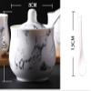 123Arts Ceramics Marbling Sugar Salt Pepper Storage Jar Seasoning Pot with Lid And Spoon view 2