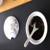 123Arts Ceramics Marbling Sugar Salt Pepper Storage Jar Seasoning Pot with Lid And Spoon view 4