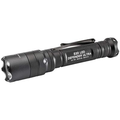 SureFire E2D Defender Ultra Dual-Output Flashlight with Dual-output tailcap click switch, Black