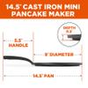 Commercial CHEF Cast Iron Pancake Pan, Silver Dollar Pancake Griddle, Easy to Clean & Heats Evenly, Makes 7 Mini Silver Dollar Pancakes view 2