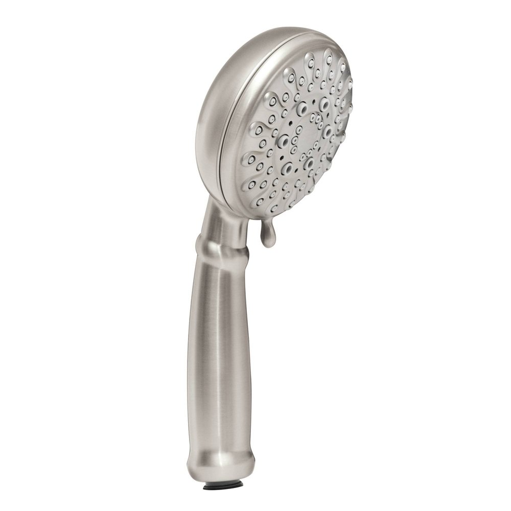 Moen Banbury Spot Resist Brushed Nickel 5-Spray Hand Shower with Hose and Bracket, 4-Inch Diameter, 23046SRN