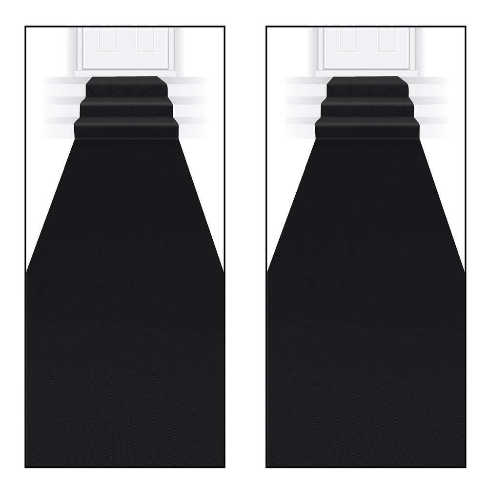 Beistle 2-Piece Carpet Runner in Black, Classic Party Decorations, Elegant Party Decor for Birthday, Award Night, Formal Event, 24" x 15'
