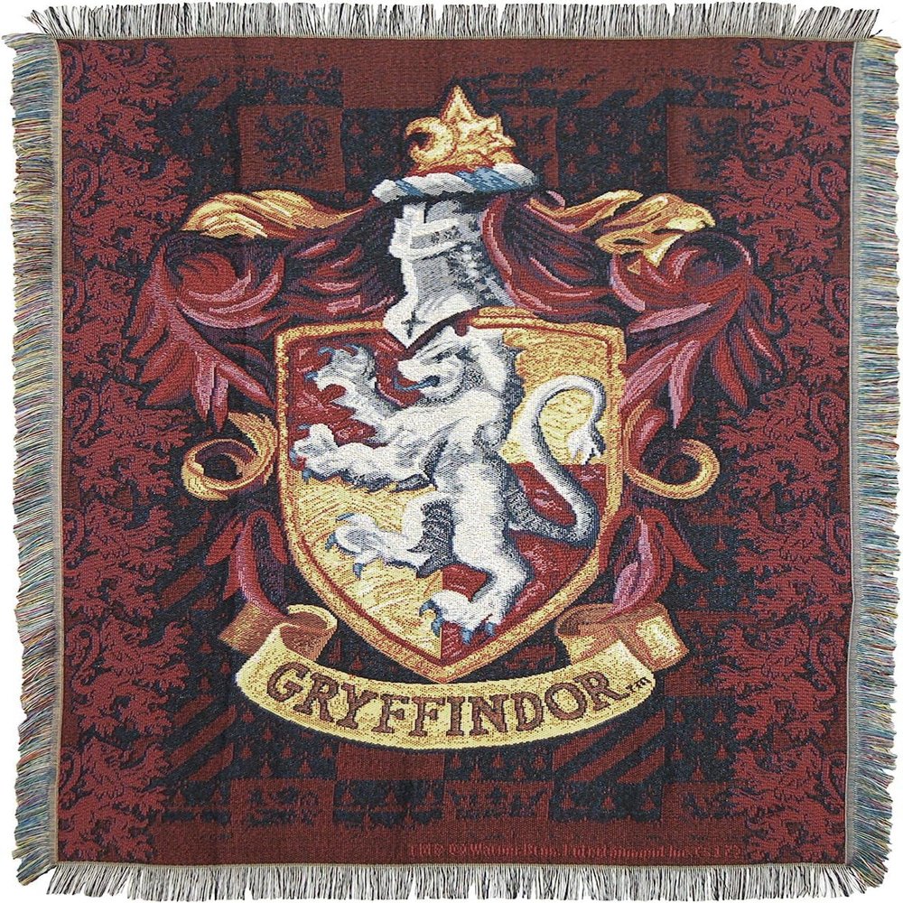 Northwest Harry Potter Woven Tapestry Throw Blanket, Designer Home Dcor, Modern, Unique Gift, 48" x 60", Gryffindor Shield