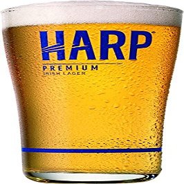 Harp Premium Irish Lager Midland Style Beer Glass Pair