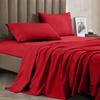 CELINE LINEN Premium 1800 Hotel Quality Wrinkle-Resistant 4-Piece Microfiber Sheet Set - Luxury Ultra Soft and Breathable Bedding 16 Inch Deep Pocket 4PC Sheet Set, Full, Red view 1