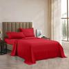 CELINE LINEN Premium 1800 Hotel Quality Wrinkle-Resistant 4-Piece Microfiber Sheet Set - Luxury Ultra Soft and Breathable Bedding 16 Inch Deep Pocket 4PC Sheet Set, Full, Red view 2