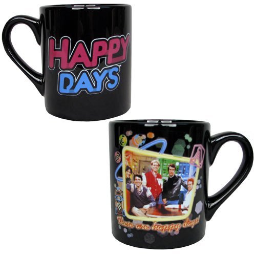 Happy Days Cast Portrait Black Mug
