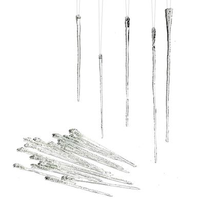 Department 56 Christmas Basics Glass Icicles Hanging Ornament Set, Various Sizes, Clear