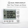 Bjerg Instruments Dual Digital Kitchen Timer  Count Up & Countdown Timer with Large LCD Display, Magnetic Back, Loud Alarm, Stand-Up Design (White) view 2