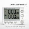 Bjerg Instruments Dual Digital Kitchen Timer  Count Up & Countdown Timer with Large LCD Display, Magnetic Back, Loud Alarm, Stand-Up Design (White) view 3