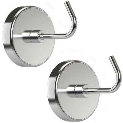 PRIMADA Extra-Strong Set Magnetic Hooks, 2pc, Chrome, 2 Count