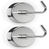 PRIMADA Extra-Strong Set Magnetic Hooks, 2pc, Chrome, 2 Count view 2