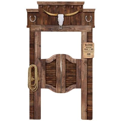 Amscan Rustic Brown Western Deluxe Functional Saloon Door Decoration - 84.75" x 45" (1 Pc.) - Durable & Unique Decor - Authentic Premium Design - Perfect for Western Themed Events, Parties & Photos