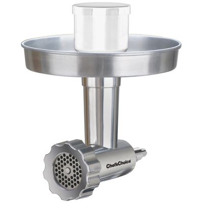 ChefsChoice 796 Premium Food Grinder Attachment Designed to fit KitchenAid Stand Mixers, Silver,2 piece set
