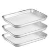 Baking Sheet Pan for Toaster Oven, Stainless Steel Baking Pans Small Metal Cookie Sheets by Umite Chef, Superior Mirror Finish Easy Clean, Dishwasher Safe, 9 x 7 x 1 inch, 3 Piece/set view 1