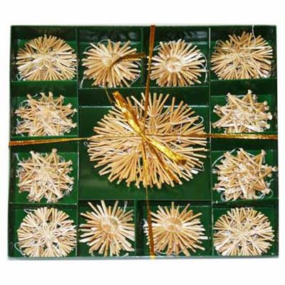 Straw Star Ornament Boxed Set - 52 pc