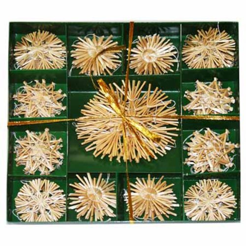 Straw Star Ornament Boxed Set - 52 pc