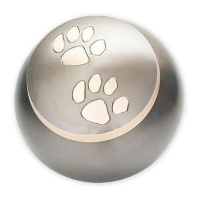 Pawsitively Cherished Unique Brass Cremation Urn for Ashes - Dogs, Cats and Other Medium-Sized Pets - Slate/Gold - Medium