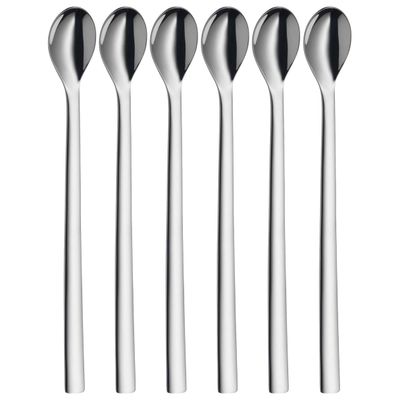 WMF Nuova 1291406046 Long Cocktail Spoon Set 6 Pieces, Stainlesssteel