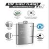 Hip Flask Holding 8 oz - Metallic Grey, Stainless Steel, Laser Welded, Leakproof, Powdercoated Rustproof Finish view 2
