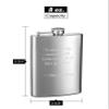 Hip Flask Holding 8 oz - Metallic Grey, Stainless Steel, Laser Welded, Leakproof, Powdercoated Rustproof Finish view 3