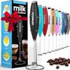 PowerLix Powerful Handheld Milk Frother With Stand Battery Operated Foam Maker Frother Wand For Coffee (A Black) (A Black) view 1