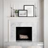 WELLAND White Finished 48 inch Pine Wood Fireplace Mantel Shelf Wall Mounted,Corona Crown Molding Floating Wall Picture Ledge Shelves view 2