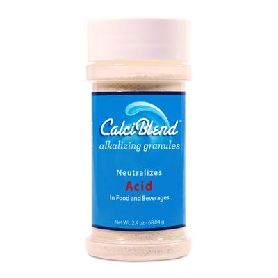 CalciBlend Alkalizing Granules 2.4oz Shaker Bottle All Natural Acid Reducer Powder for Food and Beverages, Promotes pH Balance, Keto Friendly, Non-GMO, Sugar and Calorie Free, for Digestive Comfort
