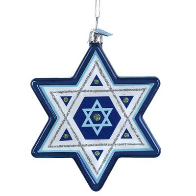 Kurt Adler Noble Gems Star of David Hanukkah Ornament, 3.25-Inch