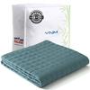 YnM Cooling Weighted Blanket for Adults, 15lbs Heavy Bed Throw for One Person of 140lbs, Perfect for Hot Sleepers or Warm Climates with Rayon/Glass Beads(48x72 Inches,Twin/Full Bed, Sea Grass) view 1
