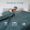 YnM Cooling Weighted Blanket for Adults, 15lbs Heavy Bed Throw for One Person of 140lbs, Perfect for Hot Sleepers or Warm Climates with Rayon/Glass Beads(48x72 Inches,Twin/Full Bed, Sea Grass) view 4