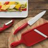 Kyocera FK110CP10NRD Revolution Series 4-1/2-Inch Utility Knife and Y-Peeler Gift Set, Red view 3