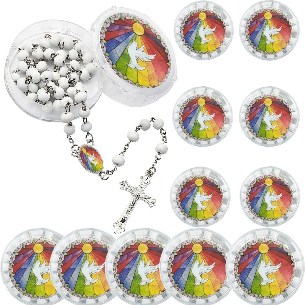 WE Holy Spirit Confirmation Rosary (12 PCS) Scented Rosary Favor for Guests with Gift Box