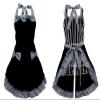 Hyzrz Cute Retro Lovely Vintage Ladies Kitchen Flirty Vintage Aprons for Women Girls with Pockets for Mothers Day Gift (Black) view 2