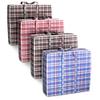 4 Pcs Large Laundry Bag with Handles  Large Moving Bags with Zippers  23.6 x 23.6 x 5.9 In (13 Gallons), Plaid Travel Bags for Clothes, Holiday Travel & Seasonal Storage | Moisture & Dirt Resistant view 1