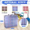 4 Pcs Large Laundry Bag with Handles  Large Moving Bags with Zippers  23.6 x 23.6 x 5.9 In (13 Gallons), Plaid Travel Bags for Clothes, Holiday Travel & Seasonal Storage | Moisture & Dirt Resistant view 2