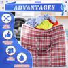 4 Pcs Large Laundry Bag with Handles  Large Moving Bags with Zippers  23.6 x 23.6 x 5.9 In (13 Gallons), Plaid Travel Bags for Clothes, Holiday Travel & Seasonal Storage | Moisture & Dirt Resistant view 4