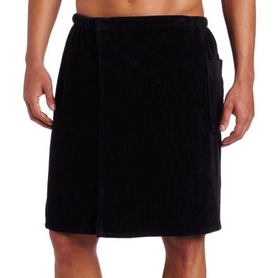 Robe Sale Spa Towels for Men, Spa Bath Wrap with Adustable Closure with Pocket, One Size, Black Color