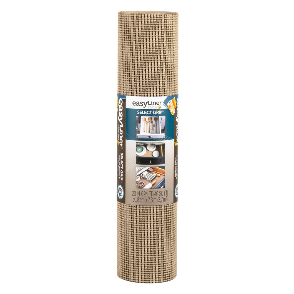 Duck Brand Select Grip Easy Liner Shelf and Drawer Liner, Non-Adhesive, 20-Inch x 24-Feet, Brownstone